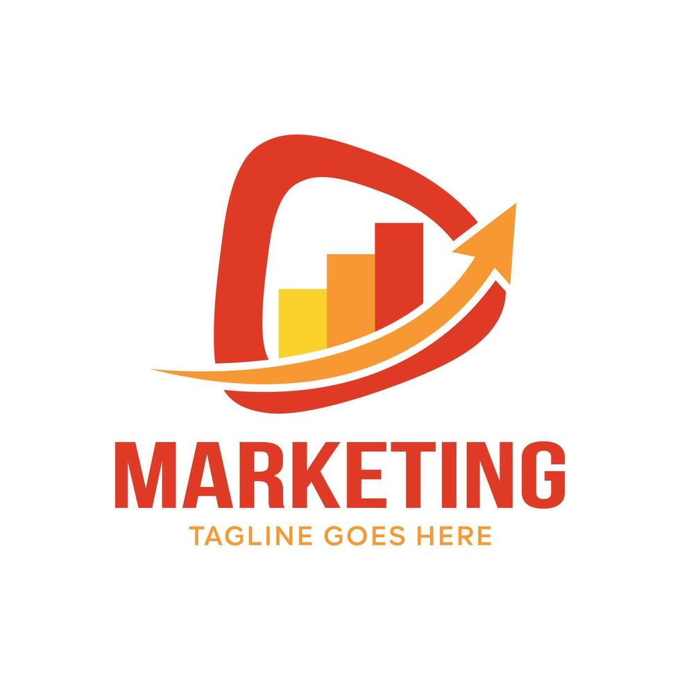 Marketing Growth Business logo design with arrow combination Corporate Company symbol vector