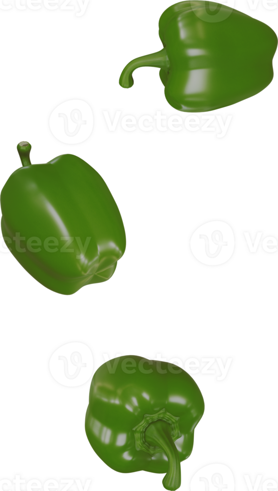 falling green paprika png
