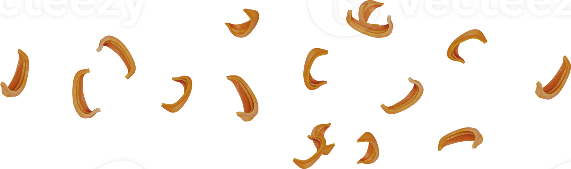 falling orange color paprika sliced png