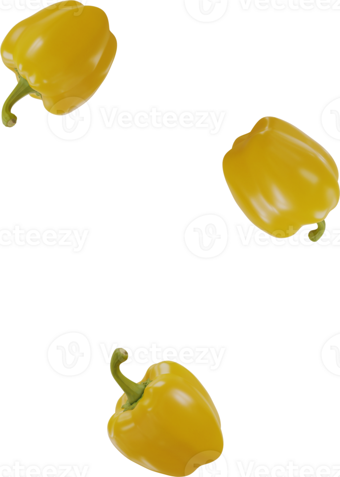 falling yellow paprika png