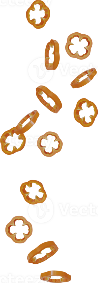 falling paprika sliced png