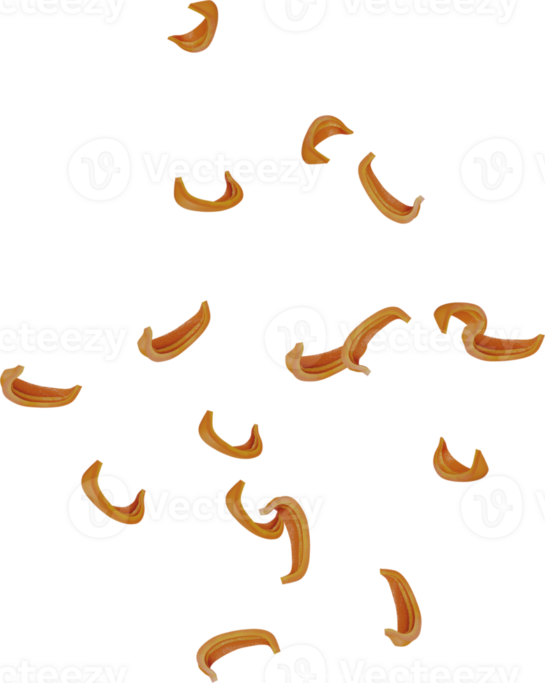 falling orange color paprika sliced png
