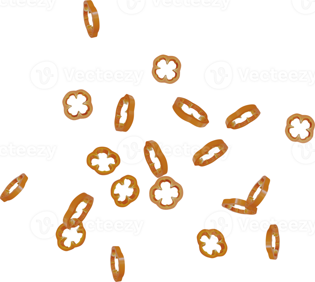 falling paprika sliced png