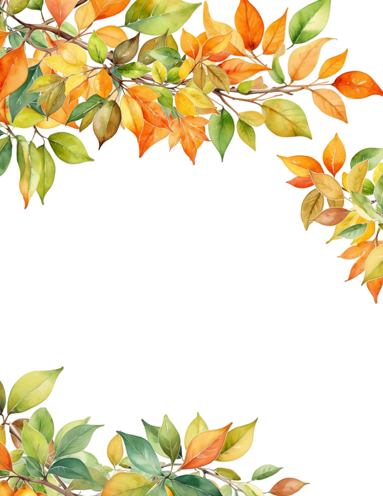 Frame with leaves tree clipart png