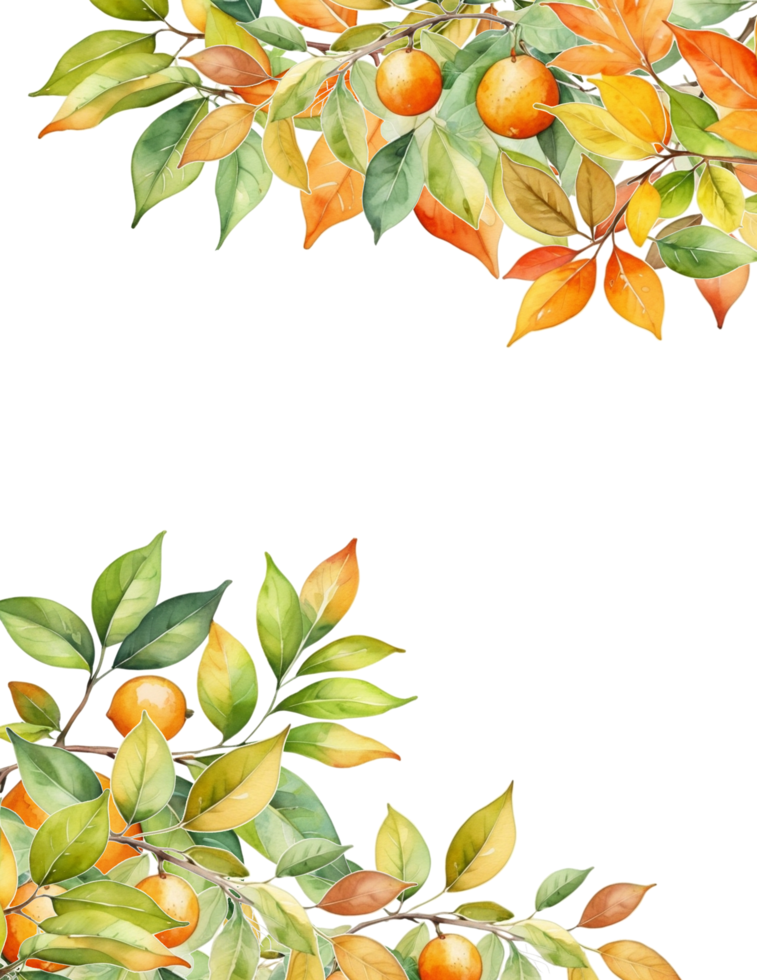 Autumn leaves frame png