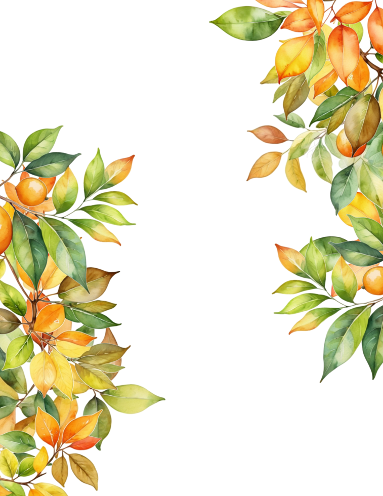 Autumn leaves border background png