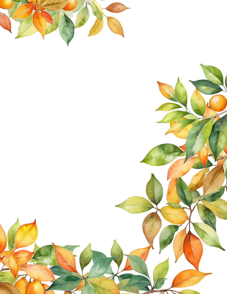 Frame with leaves tree clipart png