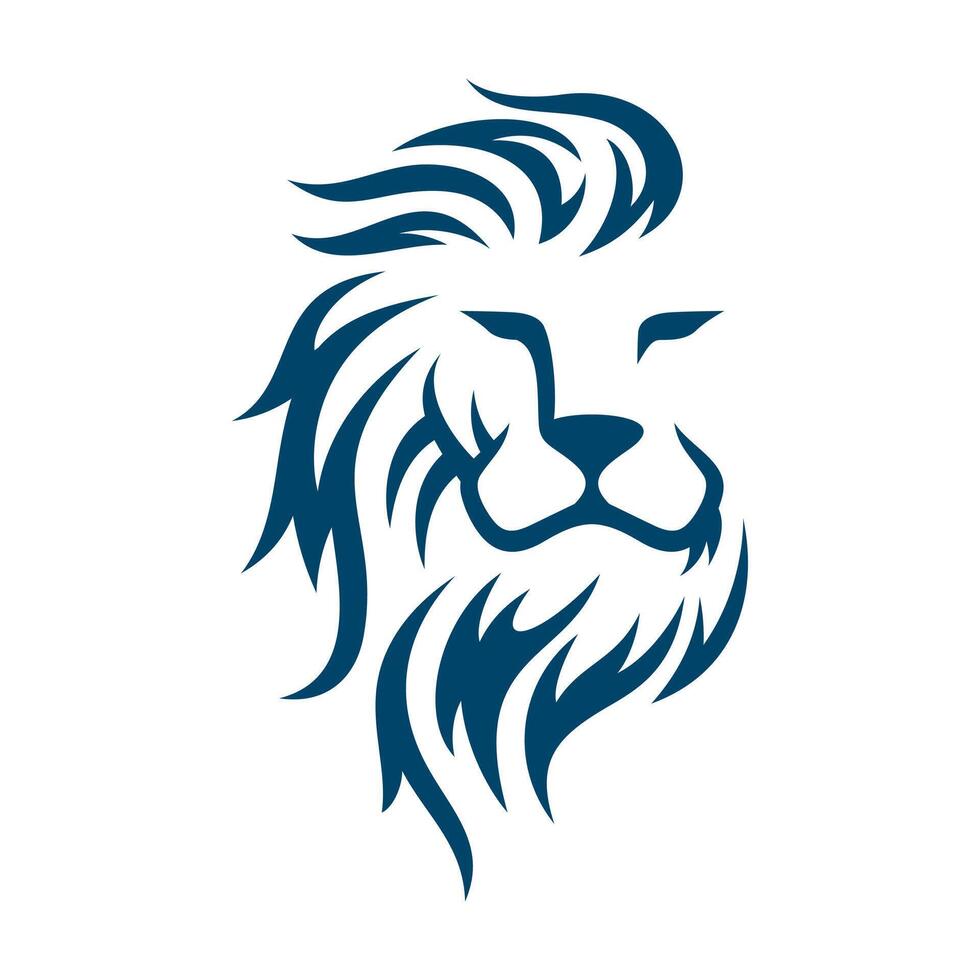 Lion Head Logo Design Template Illustration vector