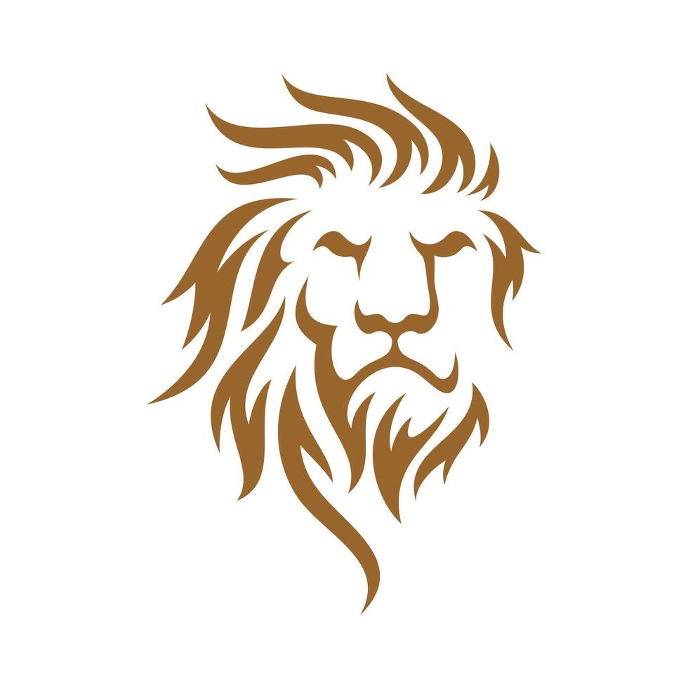 Lion Head Logo Design Template Illustration vector