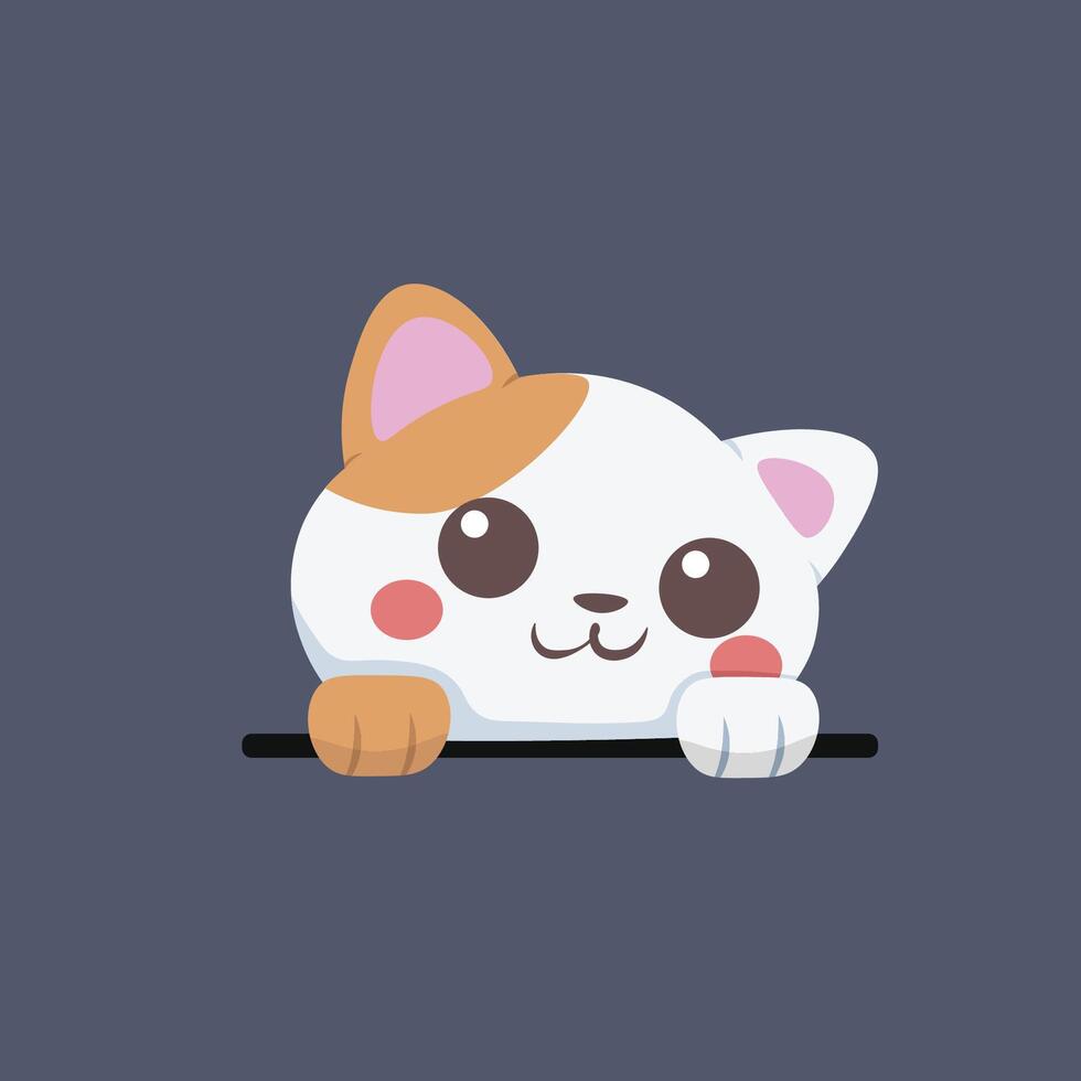 cute cat head in cartoon design vector