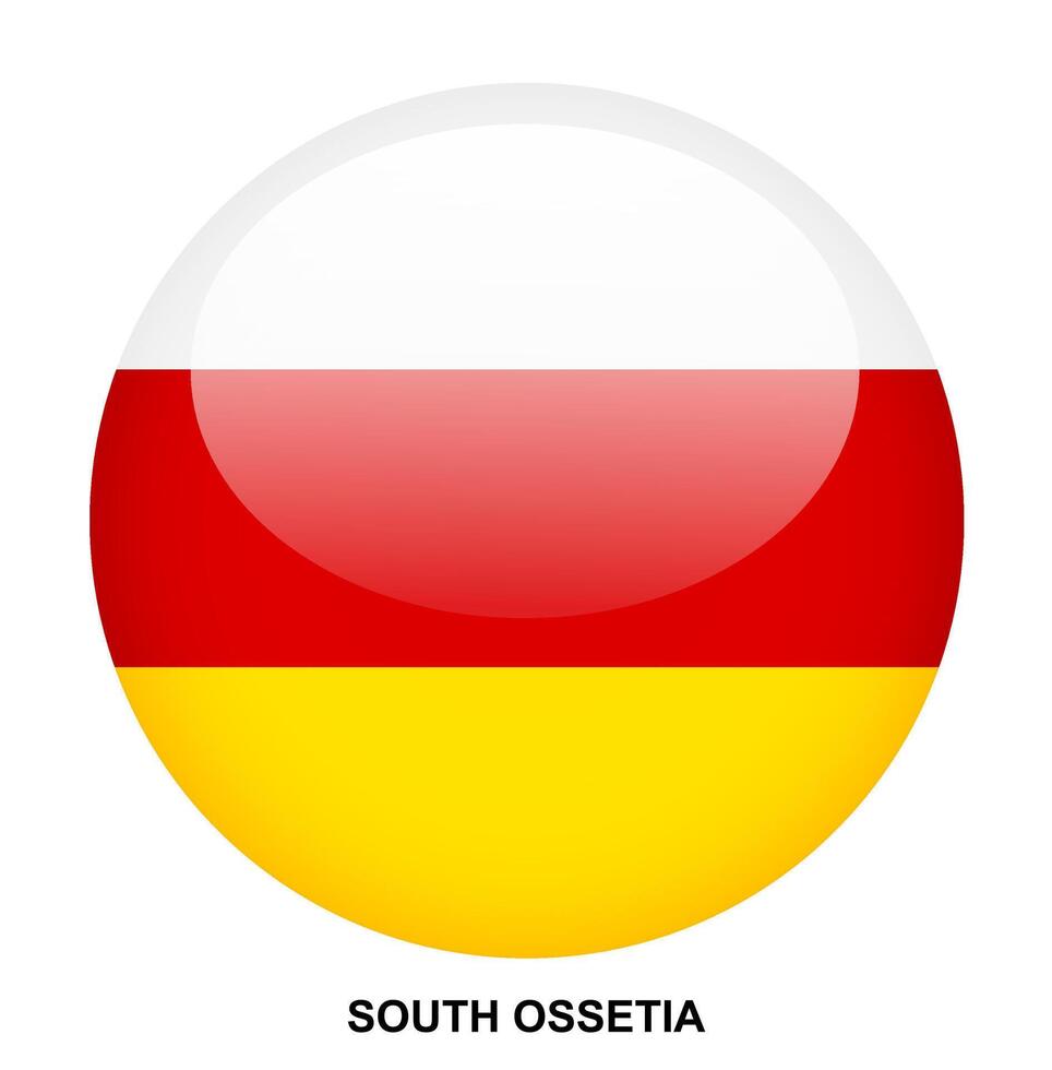 SOUTH OSSETIA flag button on white background vector