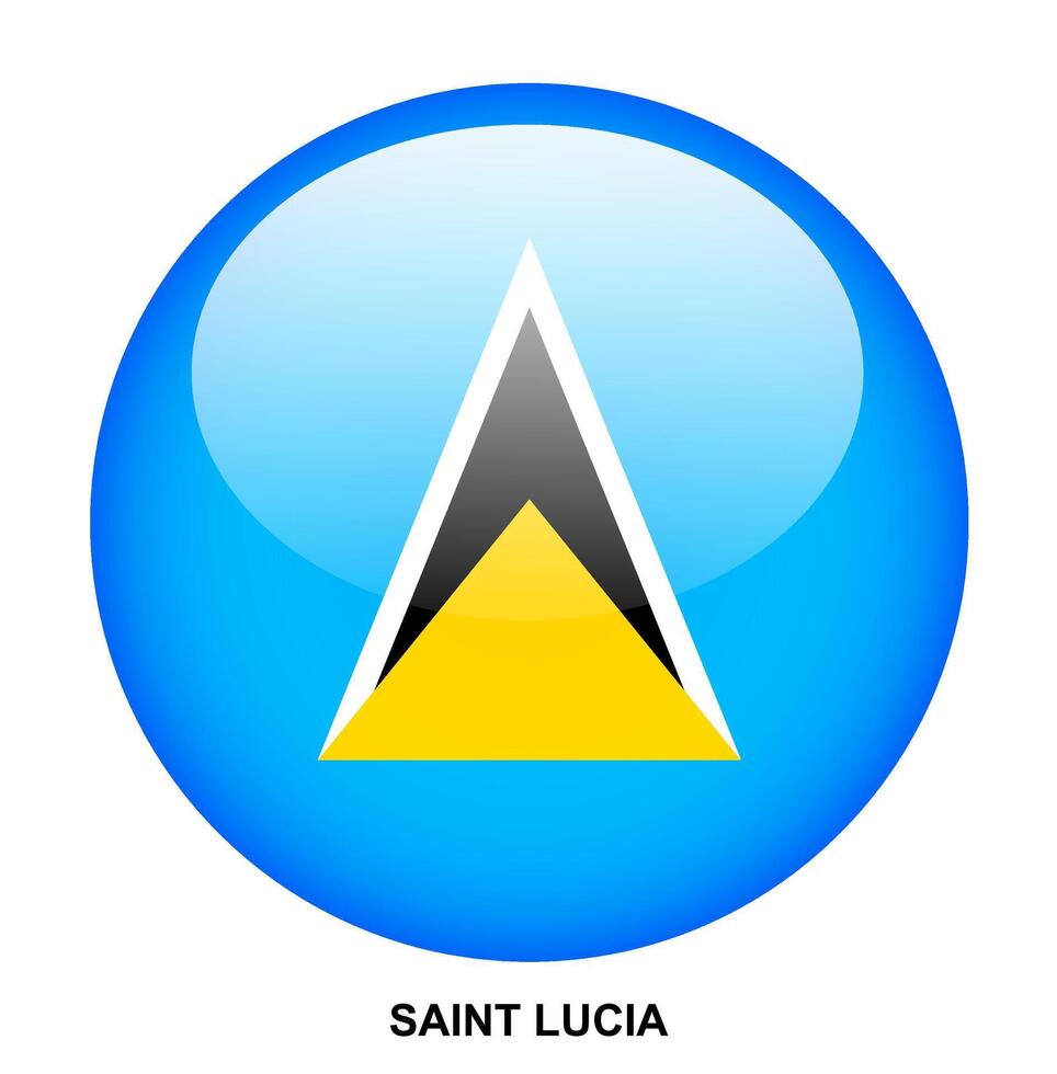 SAINT LUCIA flag button on white background vector