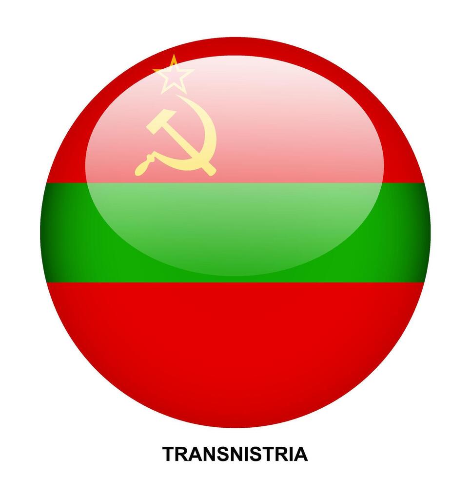 TRANSNISTRIA flag button on white background vector