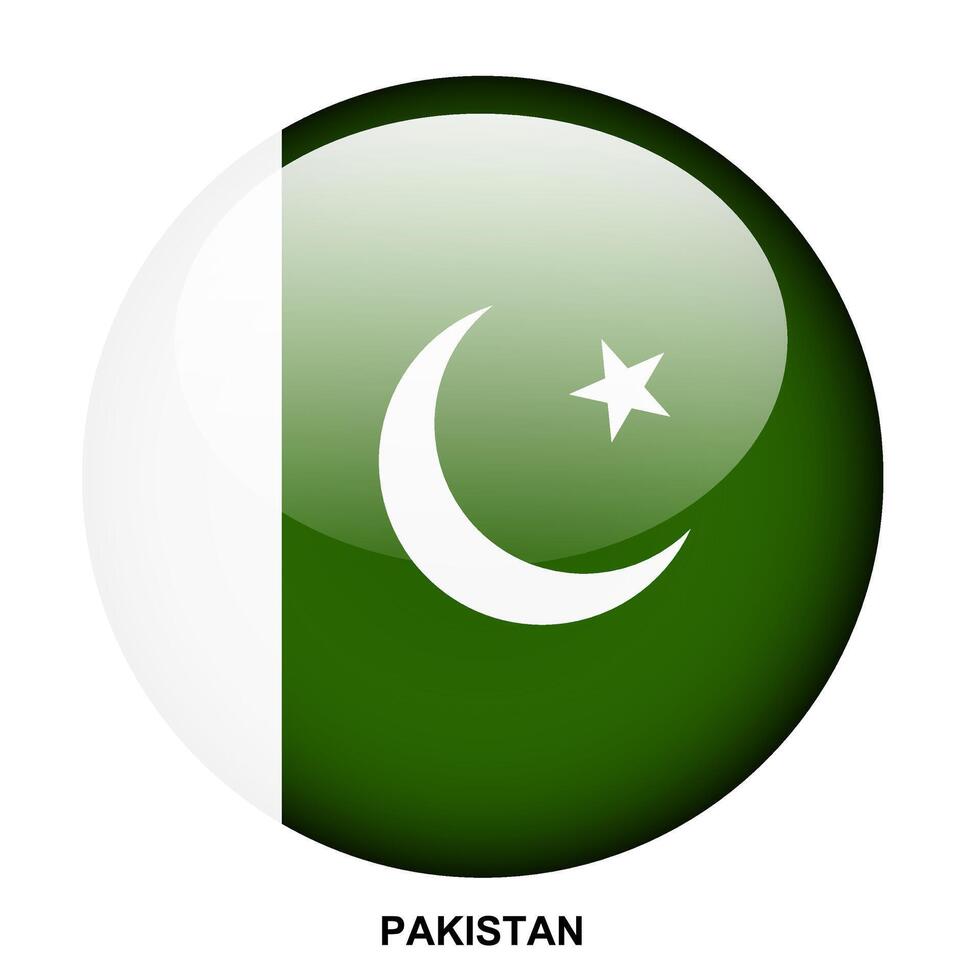 PAKISTAN flag button on white background vector