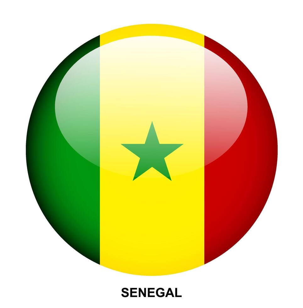 SENEGAL flag button on white background vector