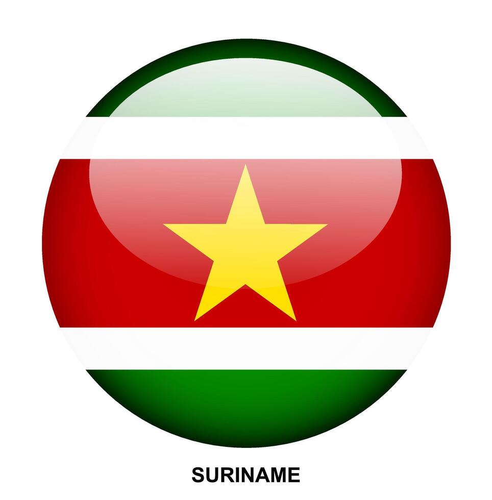 SURINAME flag button on white background vector