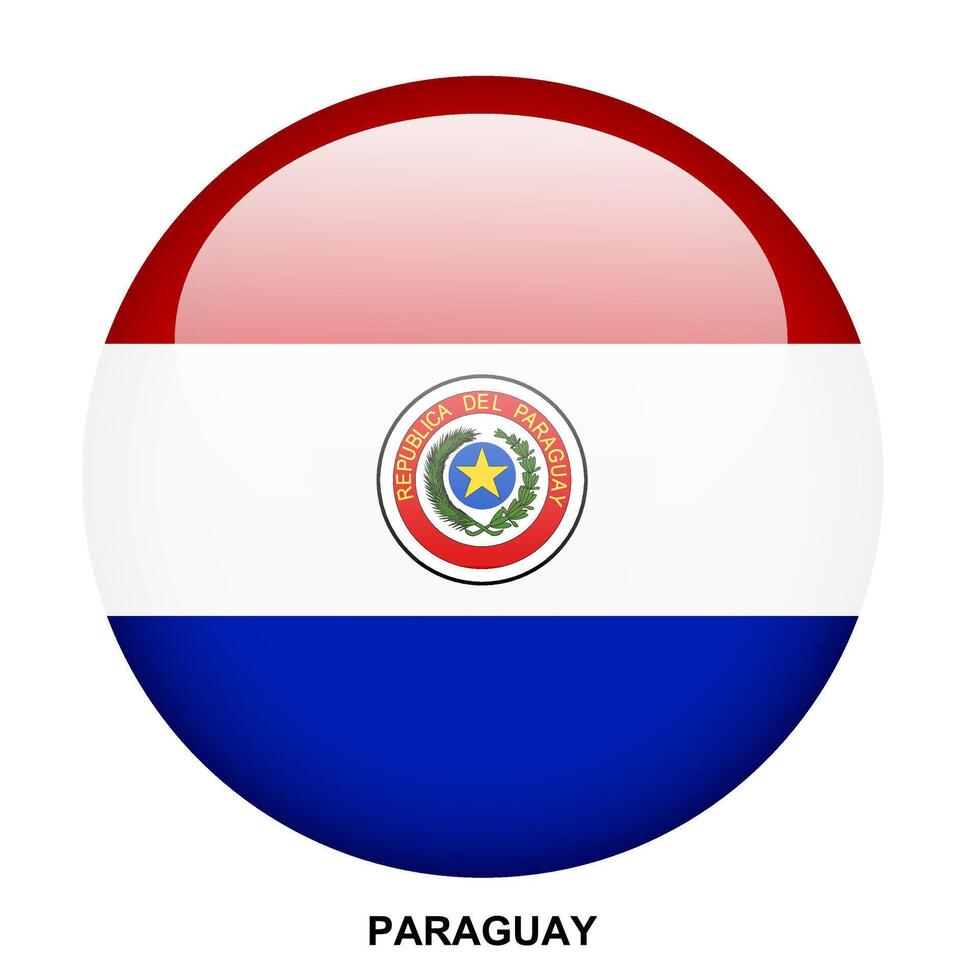 PARAGUAY flag button on white background vector