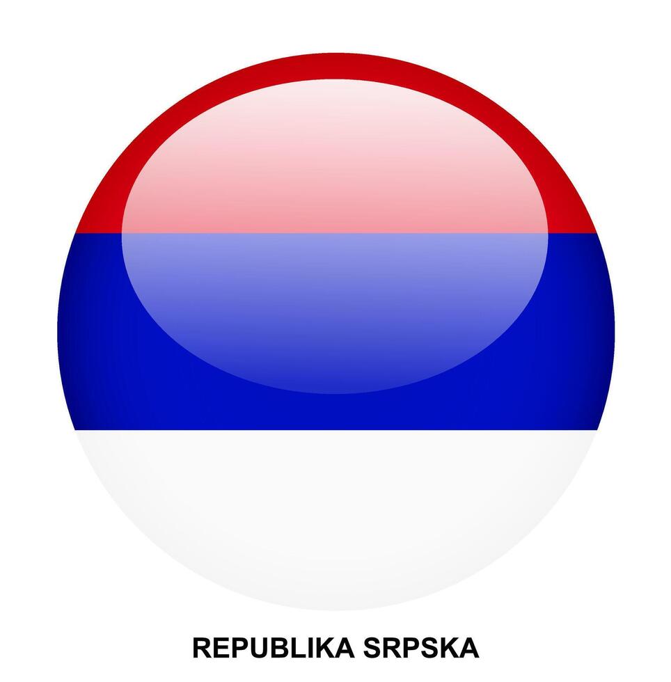 REPUBLIKA SRPSKA flag button on white background vector