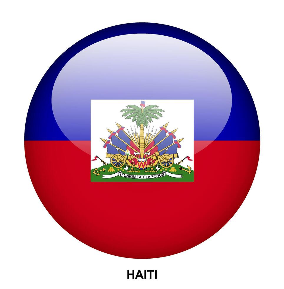 HAITI flag button on white background vector