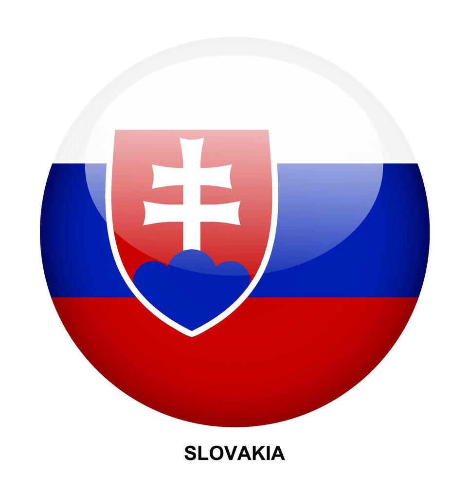 SLOVAKIA flag button on white background vector