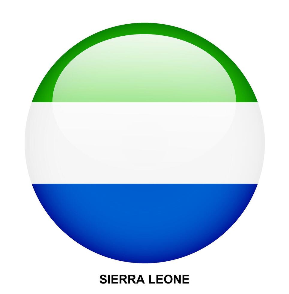 SIERRA LEONE flag button on white background vector
