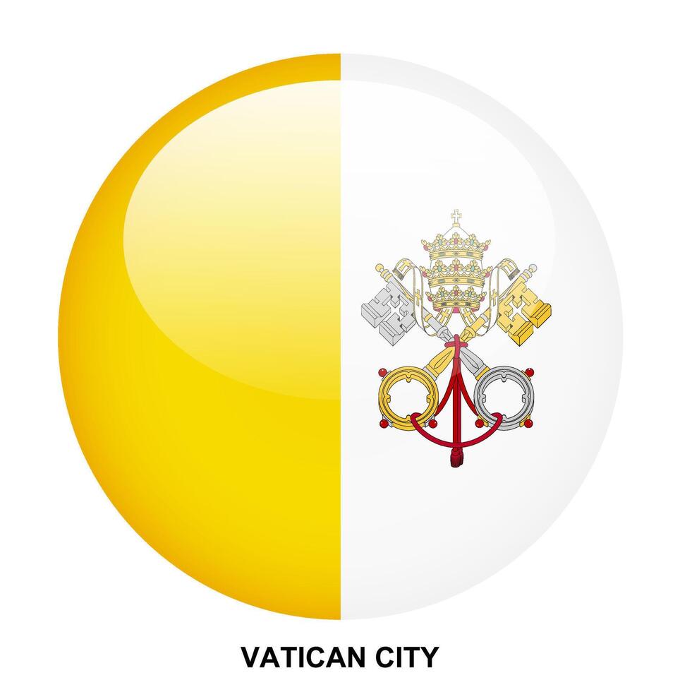 VATICAN CITY flag button on white background vector