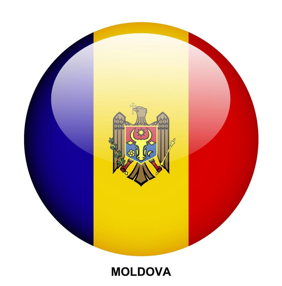 MOLDOVA flag button on white background vector
