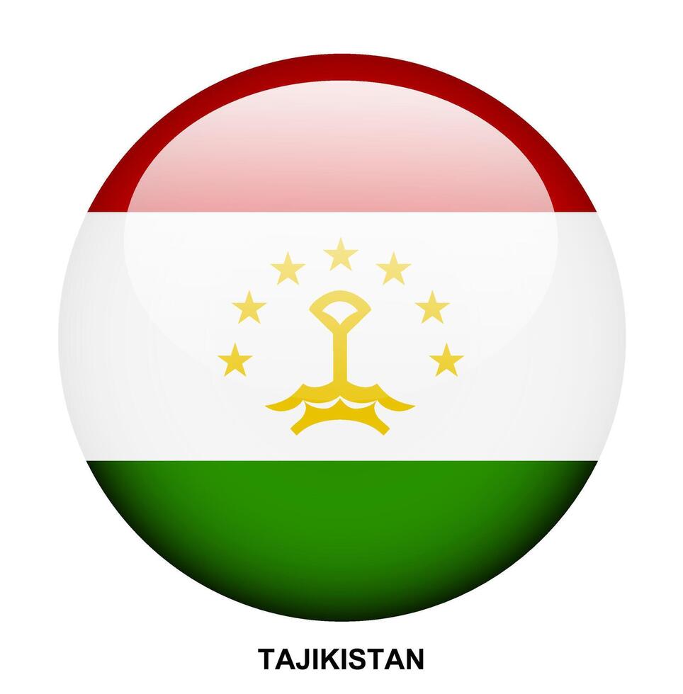 TAJIKISTAN flag button on white background vector