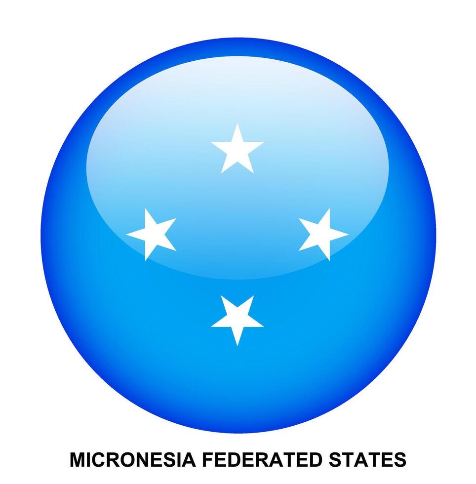 MICRONESIA FEDERATED STATES flag button on white background vector