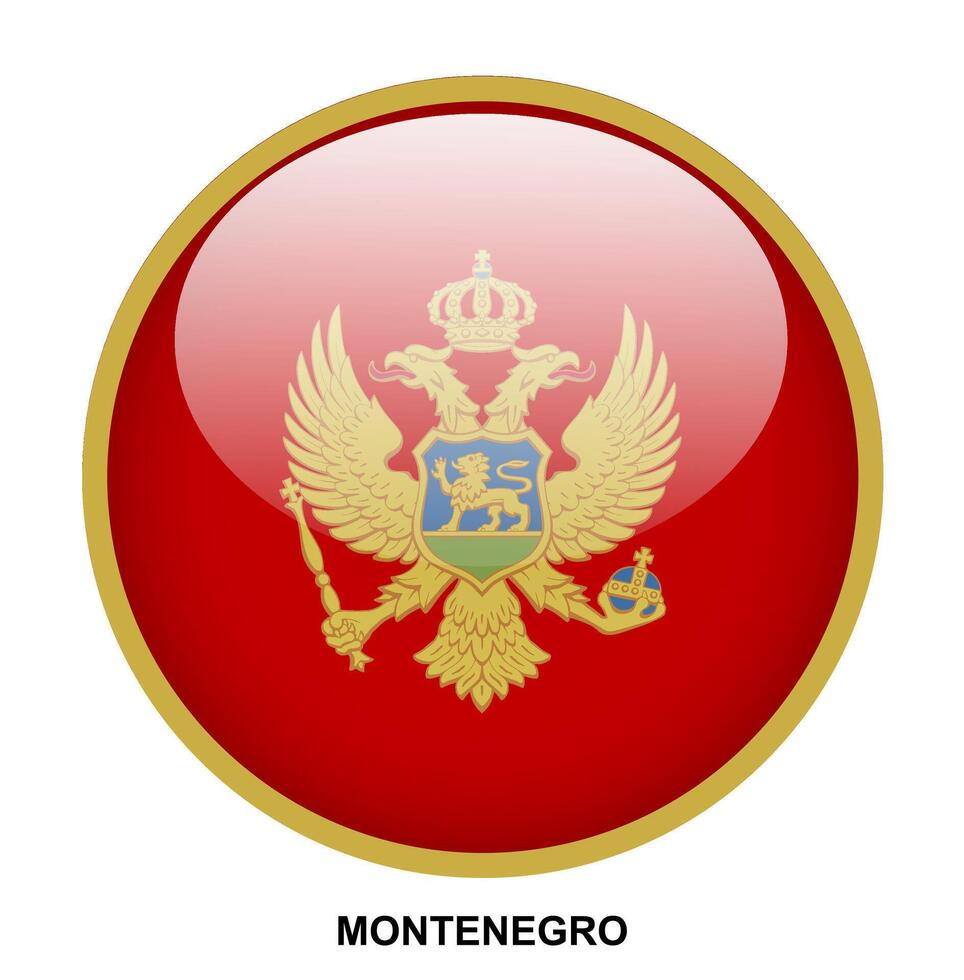 MONTENEGRO flag button on white background vector