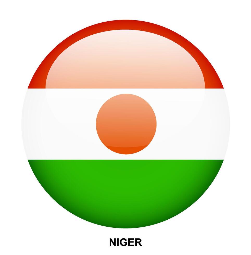 NIGER flag button on white background vector
