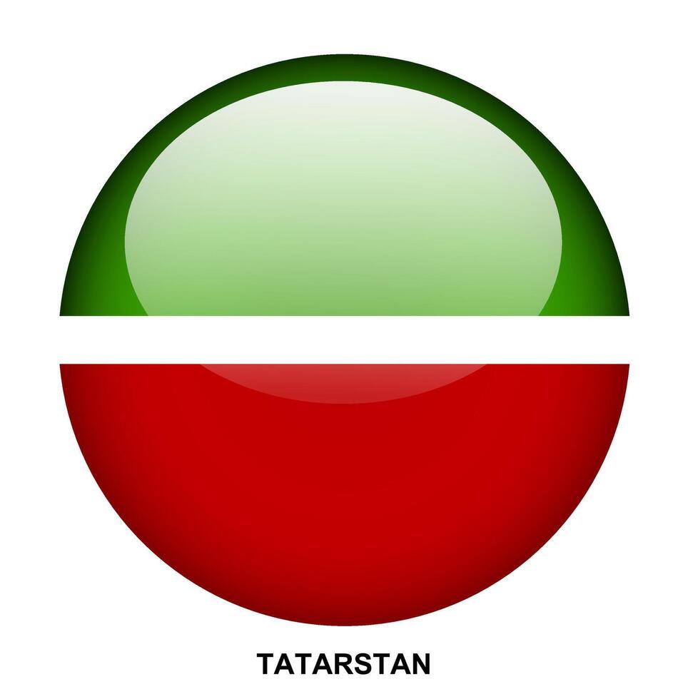 TATARSTAN flag button on white background vector