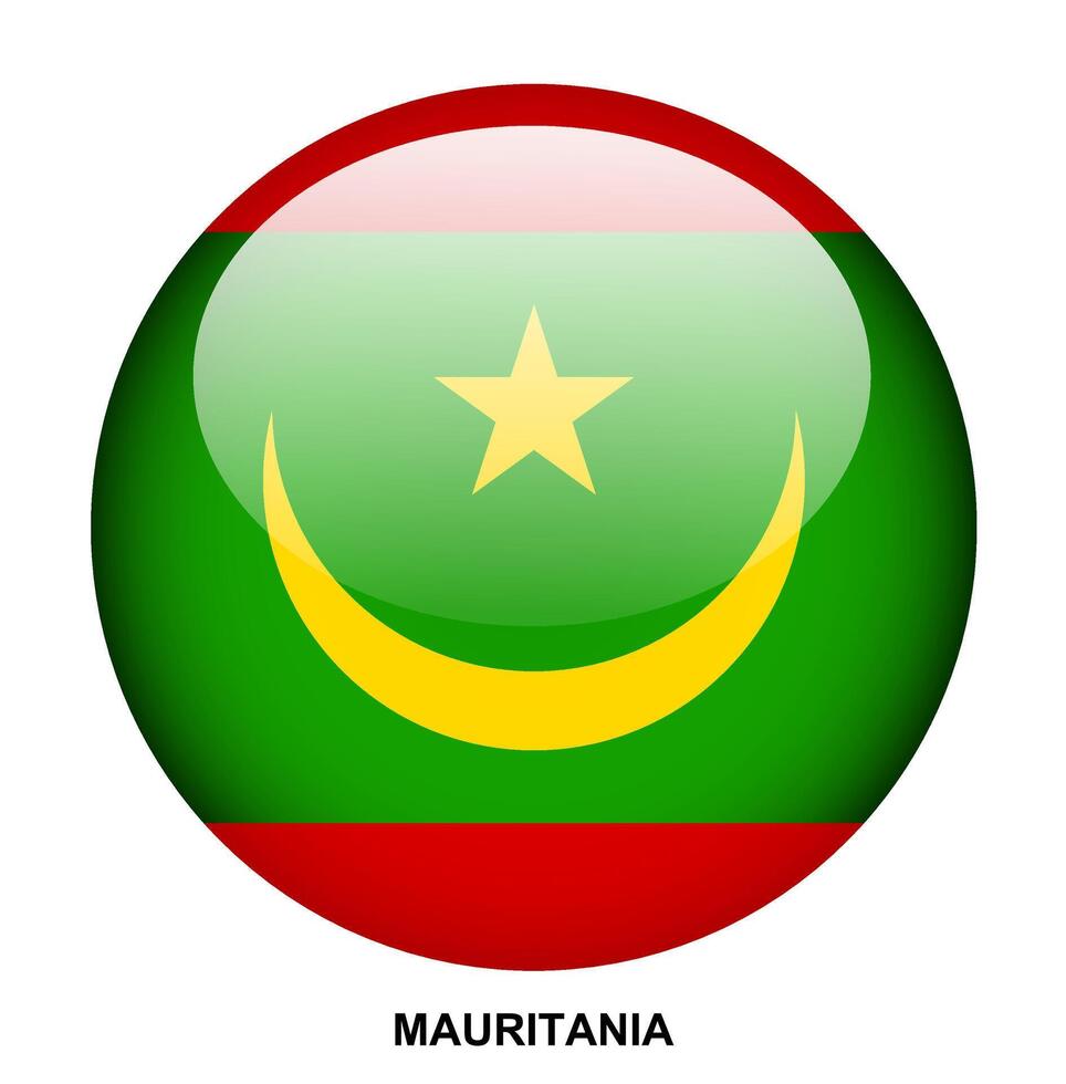 MAURITANIA flag button on white background vector