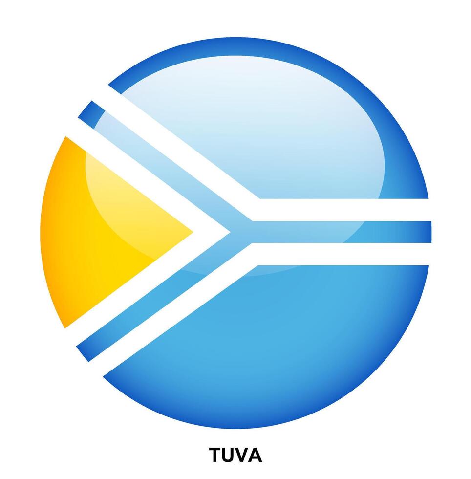 TUVA flag button on white background vector