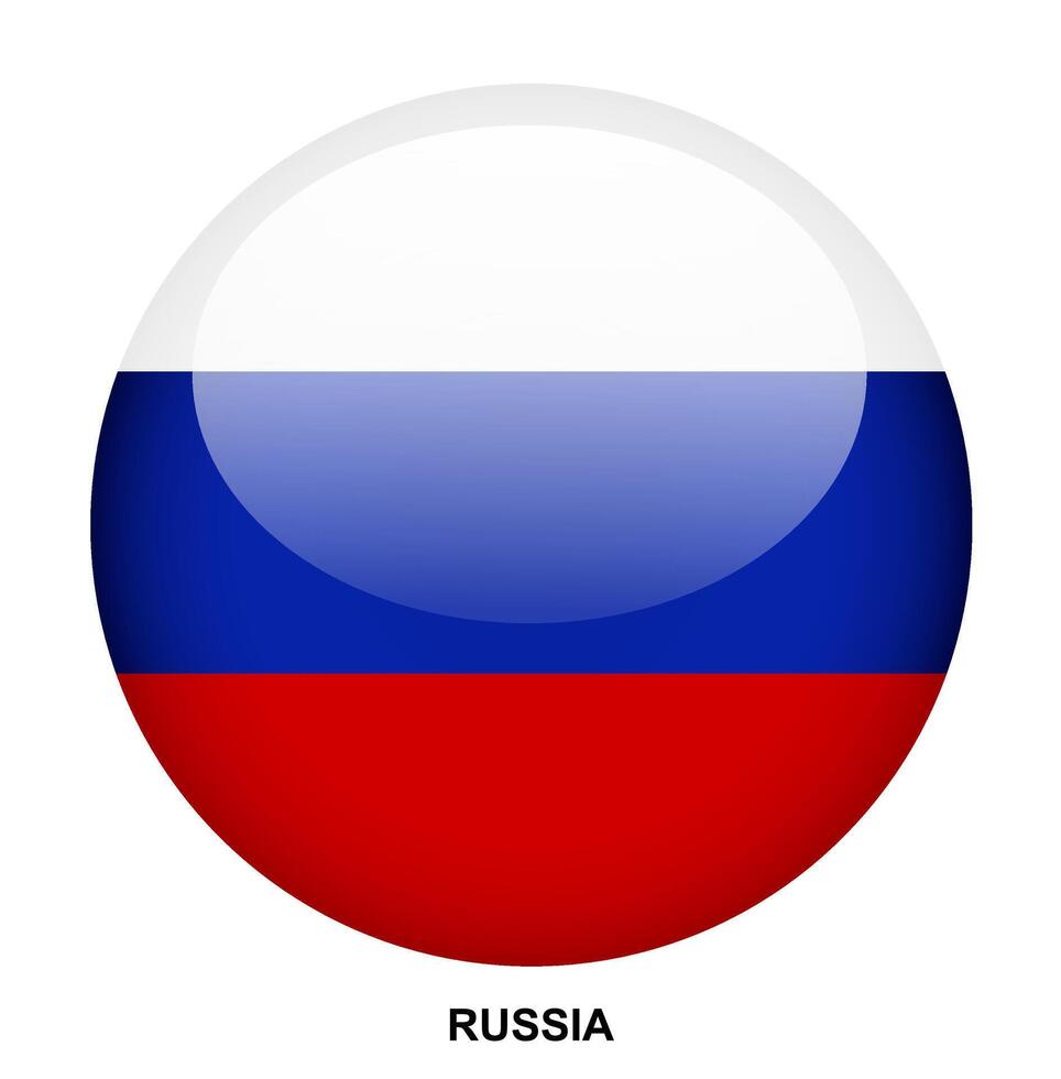 RUSSIA flag button on white background vector
