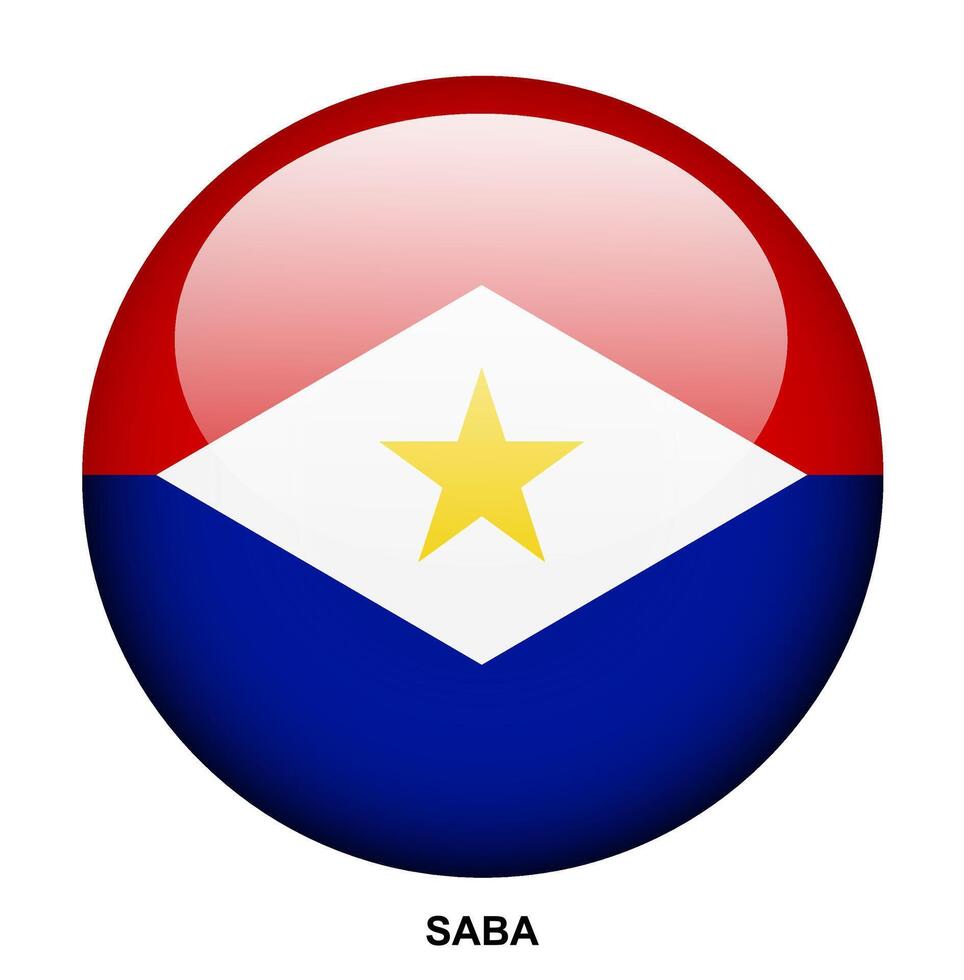 SABA flag button on white background vector