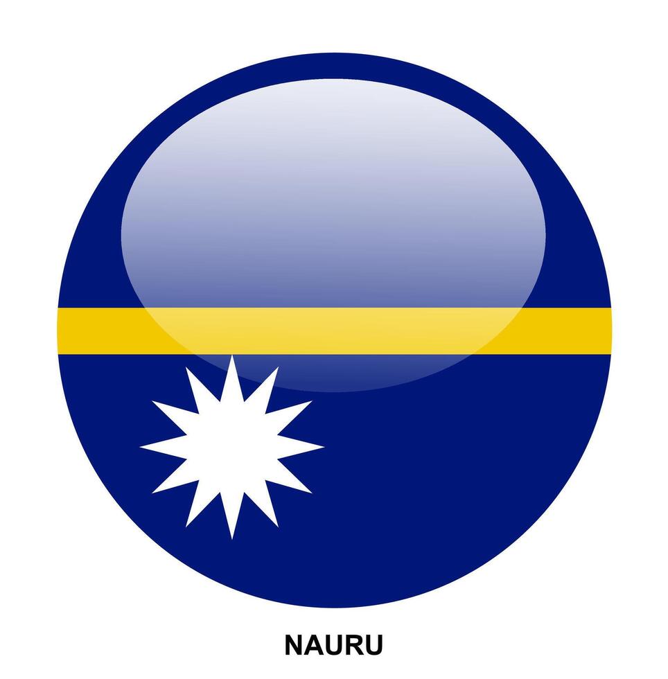 NAURU flag button on white background vector