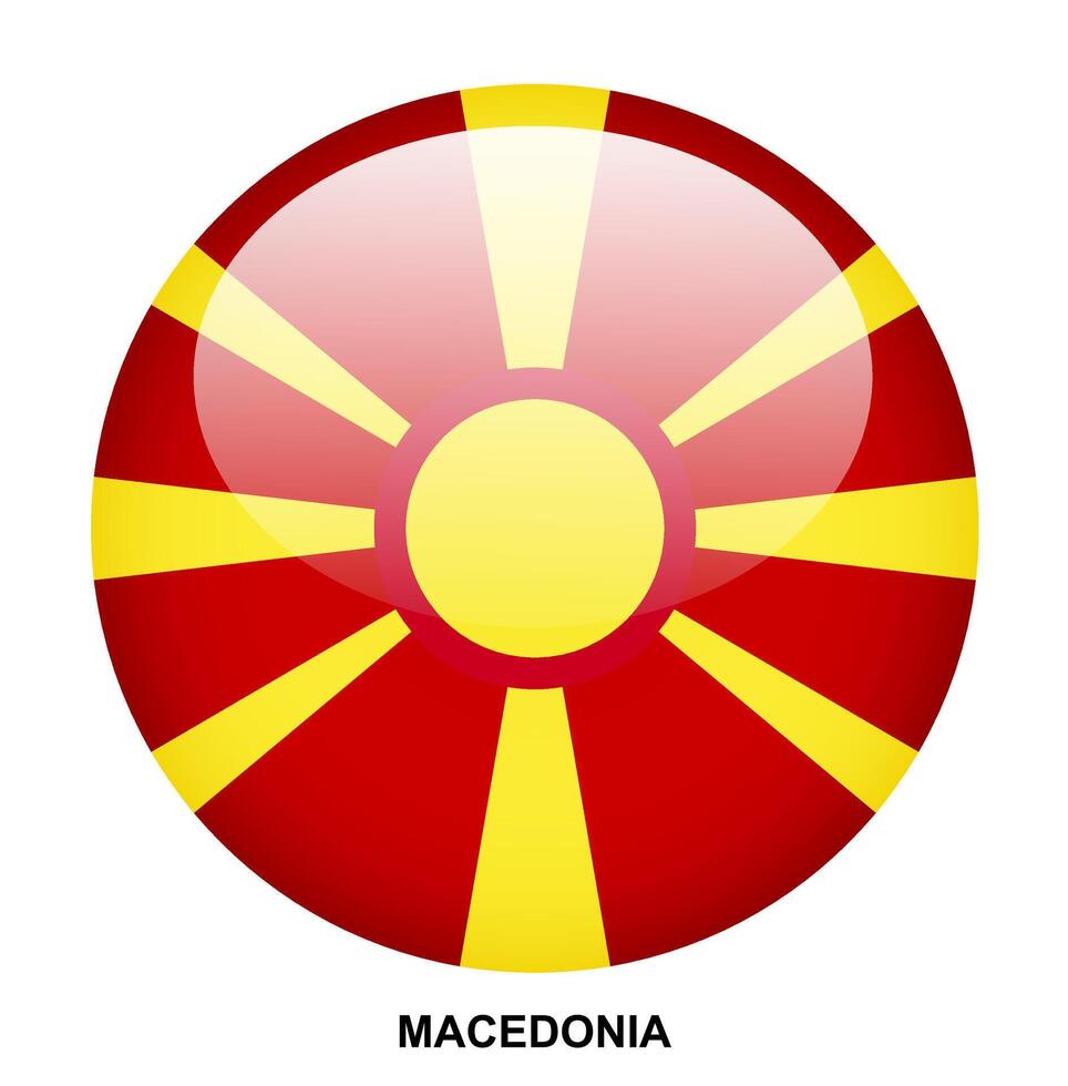 MACEDONIA flag button on white background vector