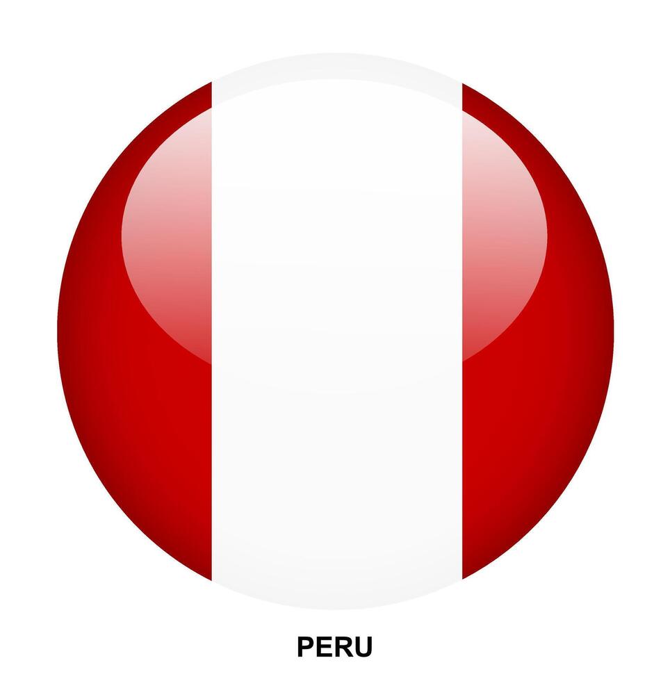 PERU flag button on white background vector
