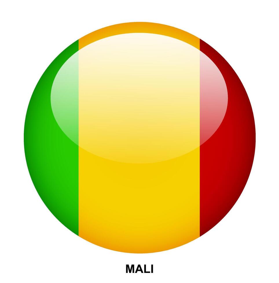 MALI flag button on white background vector