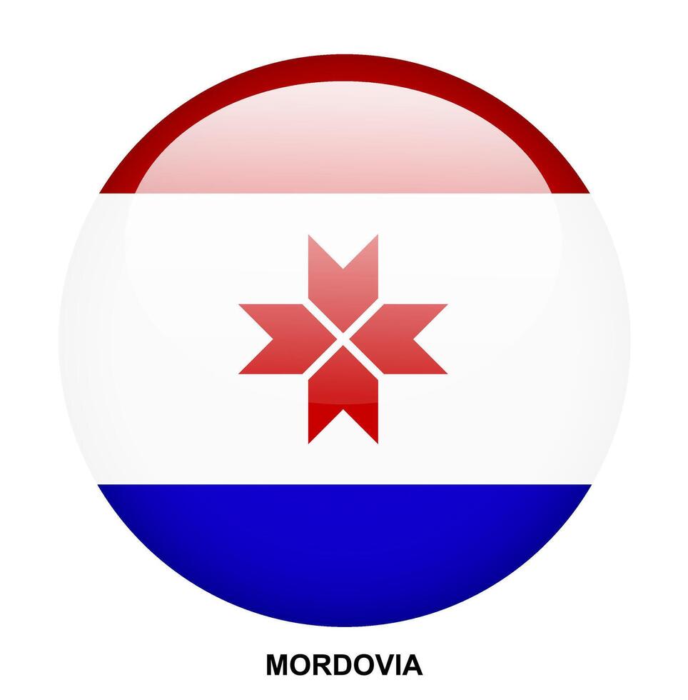 MORDOVIA flag button on white background vector