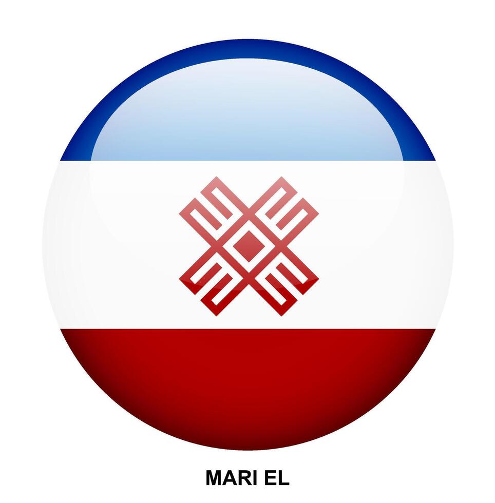 MARI EL flag button on white background vector