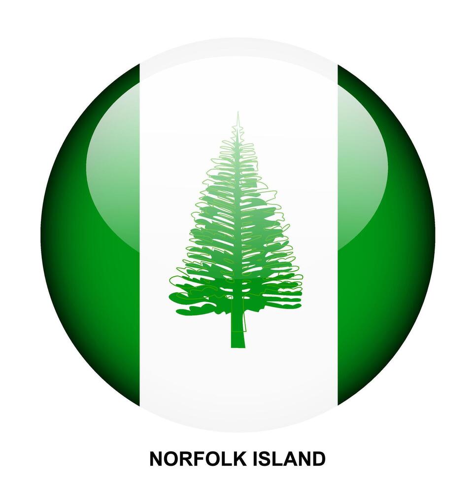 NORFOLK ISLAND flag button on white background vector