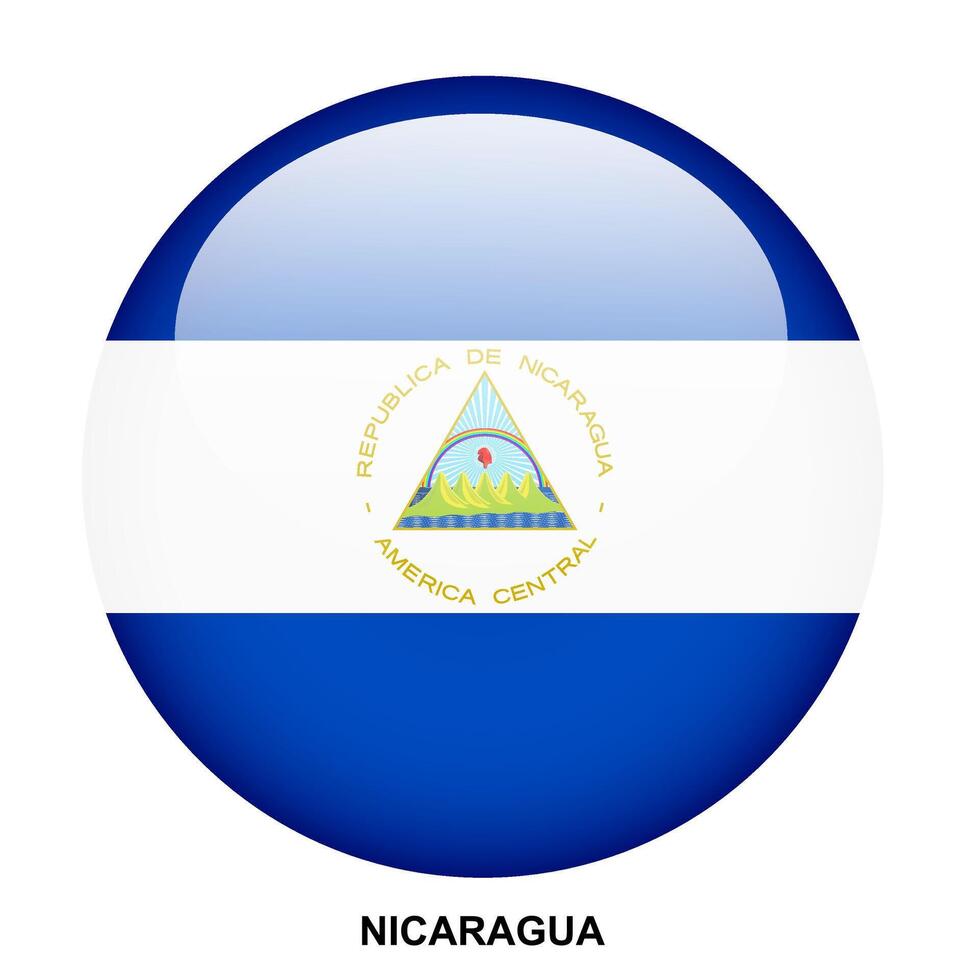 NICARAGUA flag button on white background vector