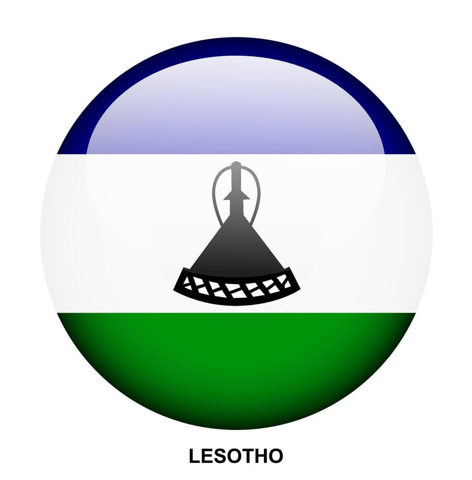 LESOTHO flag button on white background vector