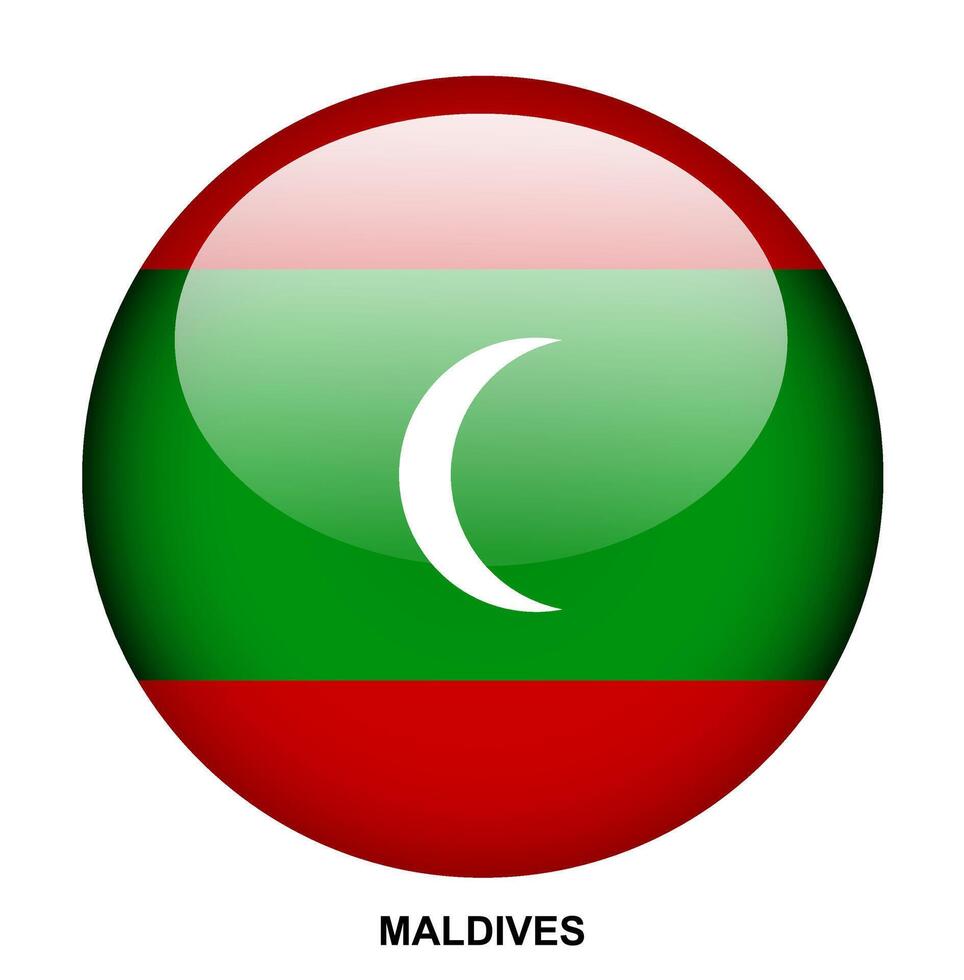 MALDIVES flag button on white background vector