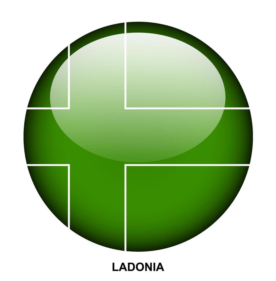 LADONIA flag button on white background vector
