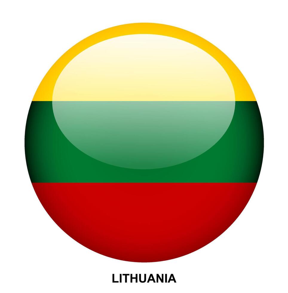 LITHUANIA flag button on white background vector