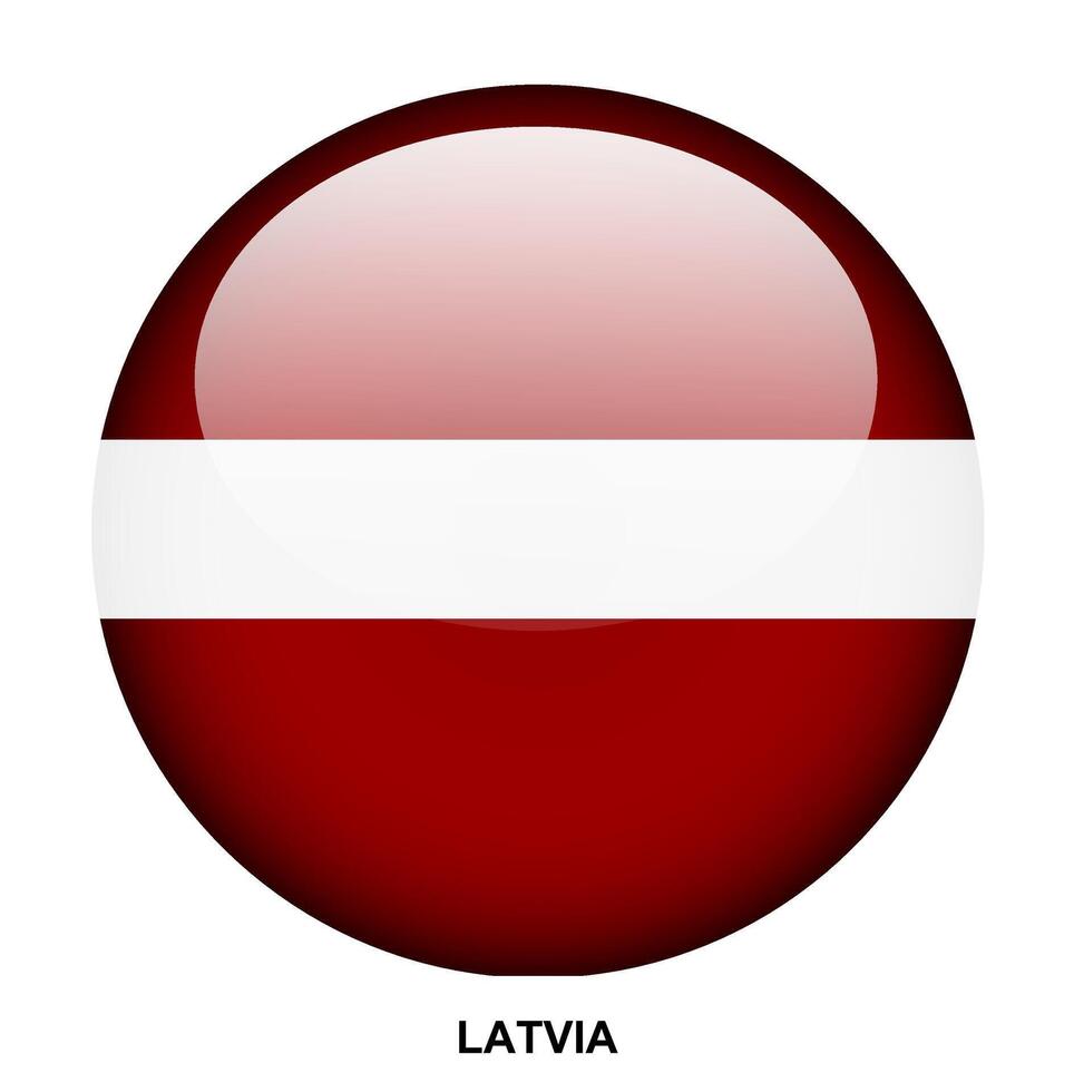 LATVIA flag button on white background vector