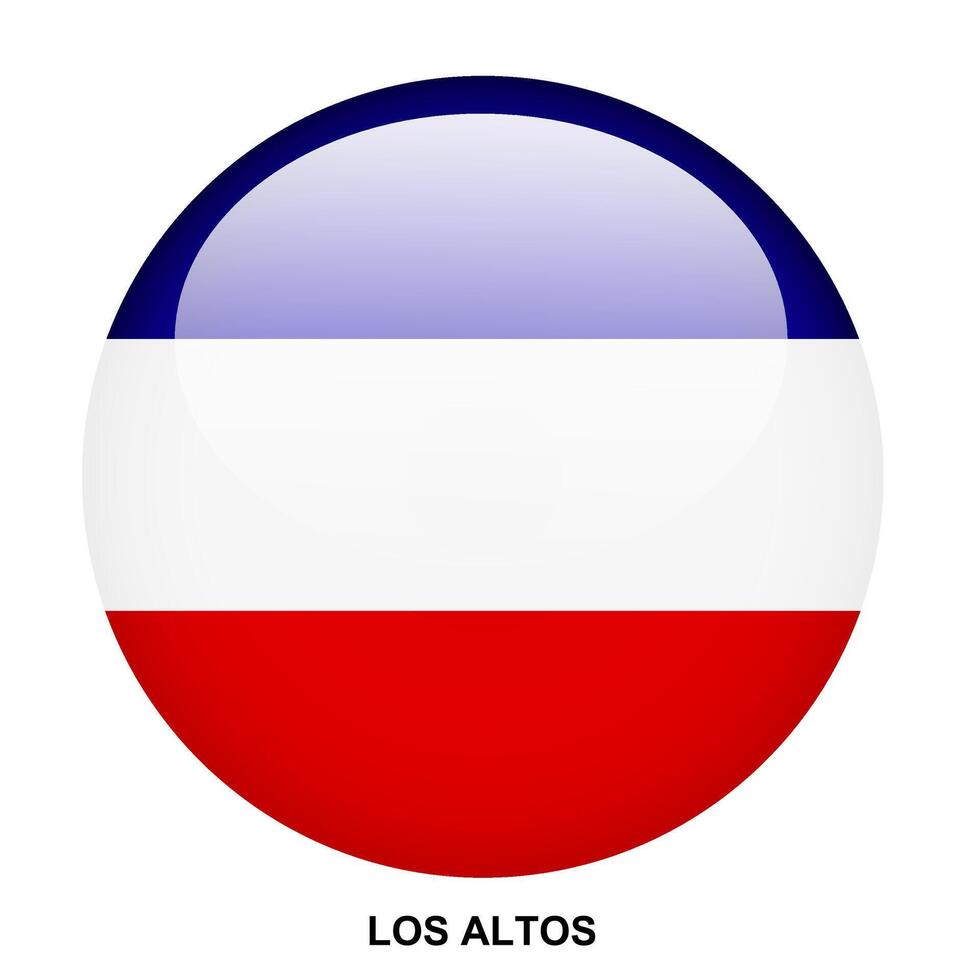LOS ALTOS flag button on white background vector
